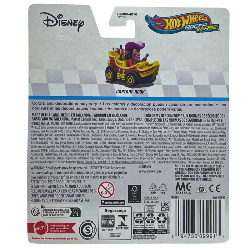 Hot Wheels RacerVerse Disney Captain Hook Die-Cast Car 2 Pack New