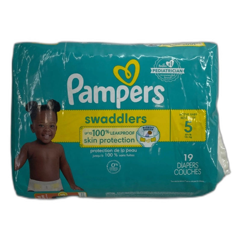 Pampers Swaddlers Disposable Diapers Size 5 (12-27 Lb) Pack of 3 New