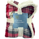 Wayland Square Plush Plaid Throw Blanket Red Cream Sherpa Faux Fur Back 50 in x