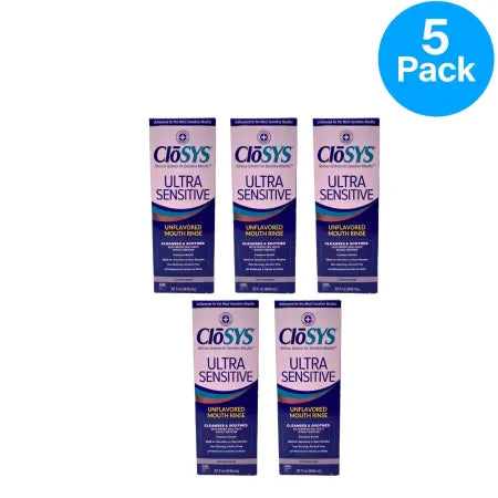 SCloSYS Ultra Sensitive Unflavored Mouth Rinse 32 Fl Oz 5-Pack New