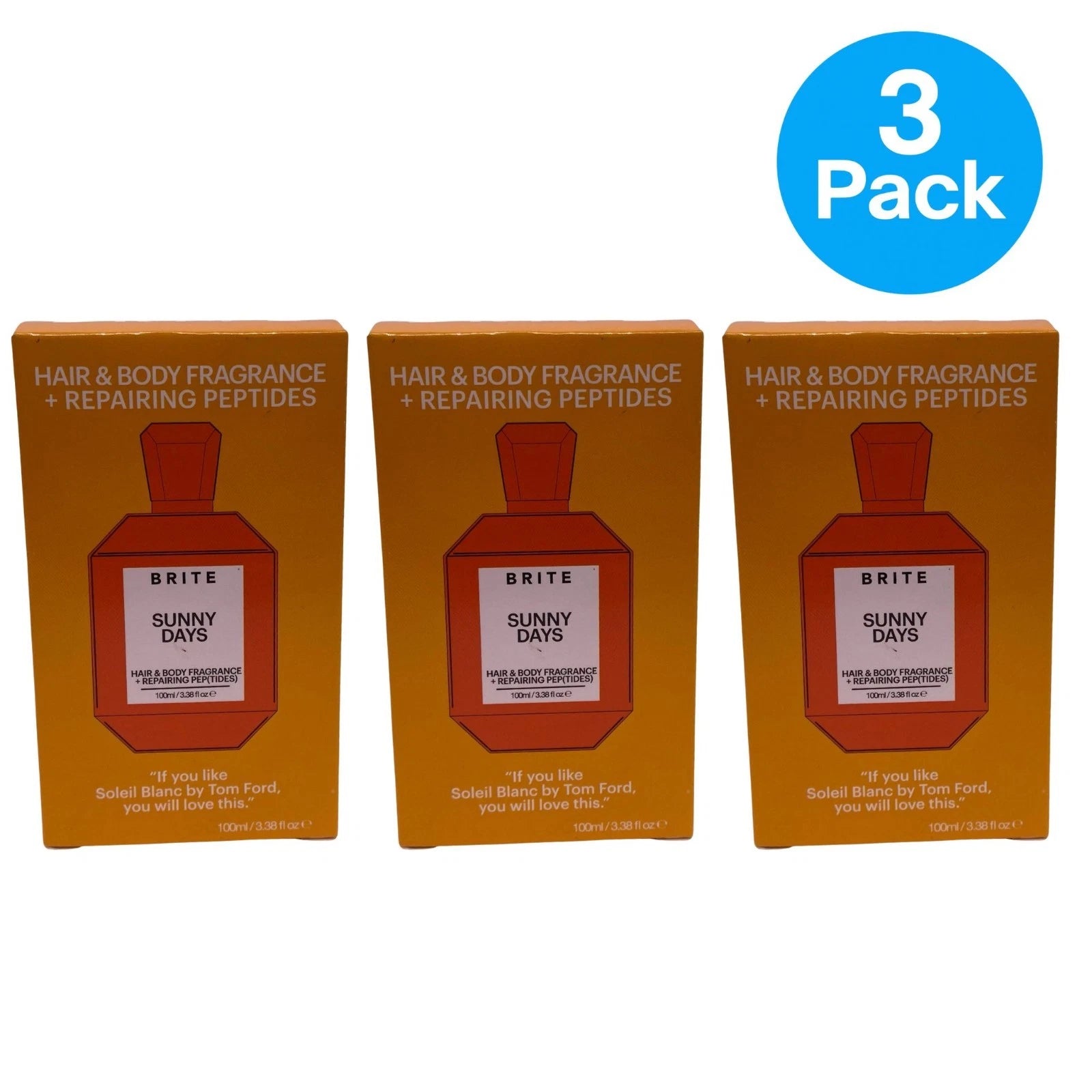BRITE Sunny Days Hair & Body Fragrance 3.38 oz 3 Pack New