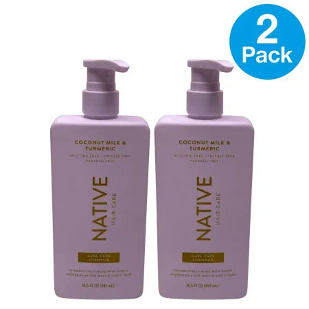 Native Curl Care Shampoo Coconut Milk 16.5 Oz 2 Pack New