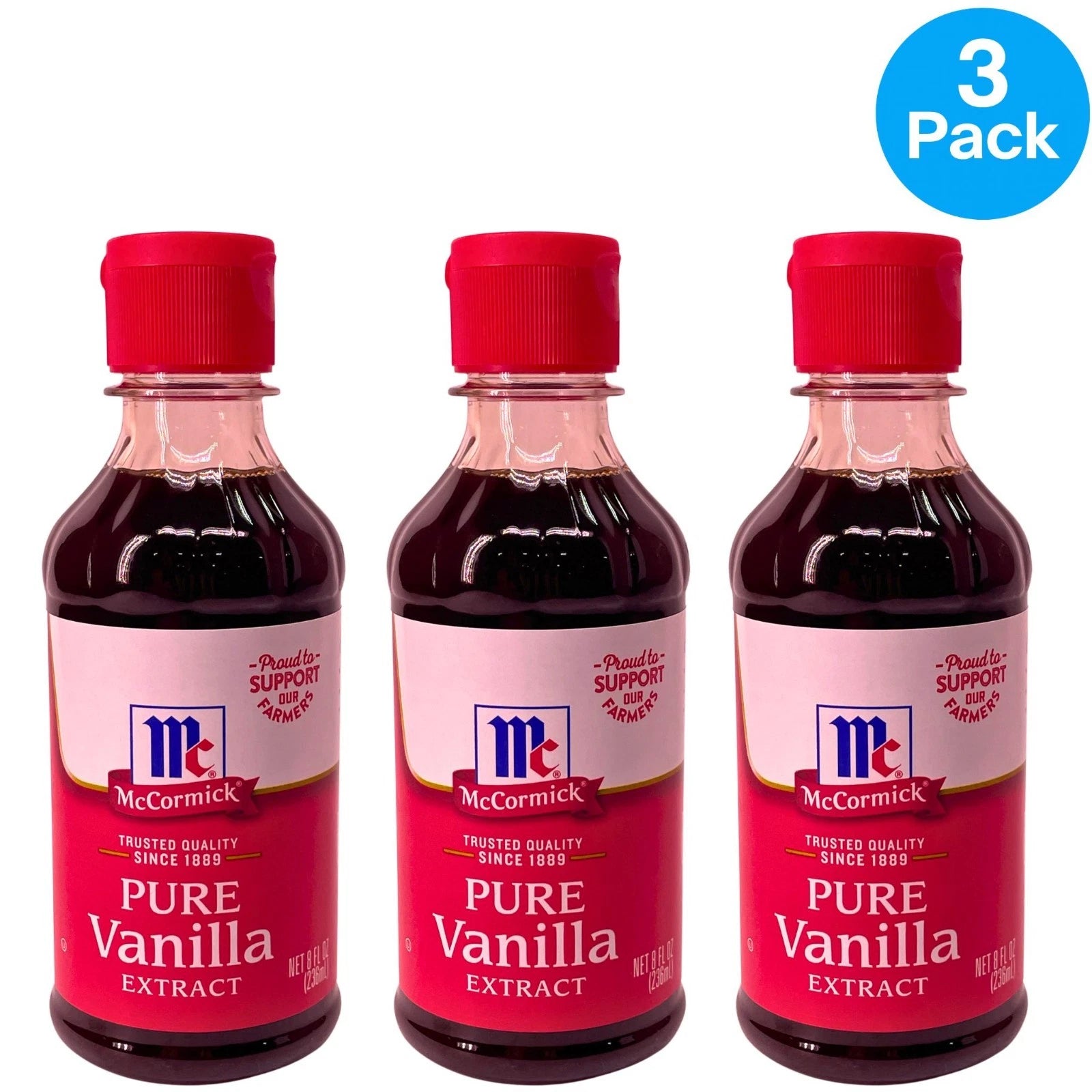 McCormick Pure Vanilla Extract 8oz 3-Pack Exp Jan 06, 2030