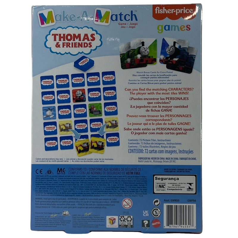 Fisher-Price Make-A-Match Thomas & Friends Memory Game New