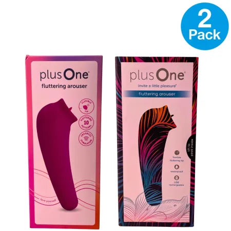 plusOne Fluttering Arouser Waterproof USB Rechargeable 2 Pack Set
