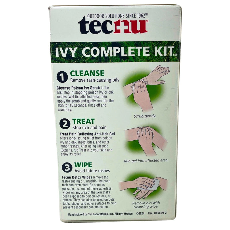 Tecnu Ivy Complete Kit Poison Ivy Oak Rash Solution Scrub Gel Wipes Exp 03/28
