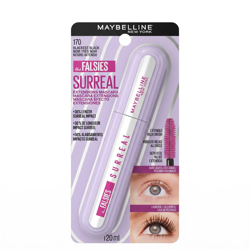 Maybelline The Falsies Surreal Extensions Mascara 170 Blackest Black 3 Pack New