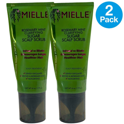 Mielle Organics Rosemary Mint Clarifying Sugar Scalp Scrub Biotin 2 Pack New