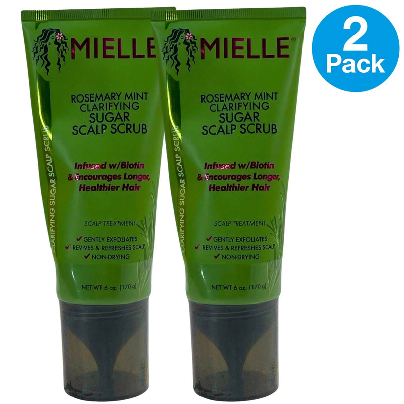 Mielle Organics Rosemary Mint Clarifying Sugar Scalp Scrub Biotin 2 Pack New