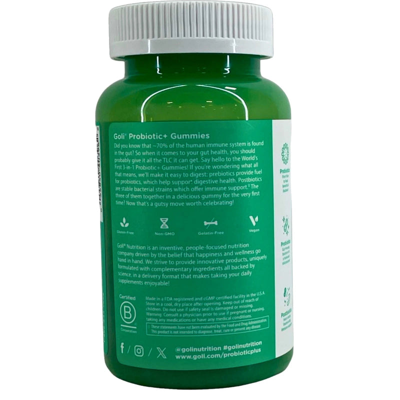 Goli Nutrition Pre Post Probiotics Gummies Digestive Immune Health 60ct 1 Pack