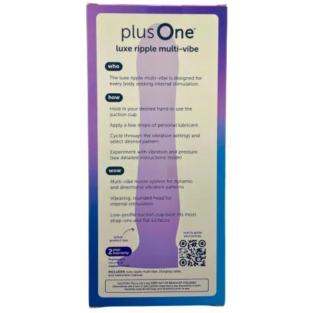 PlusOne Luxe Ripple Multi-Vibe Rechargeable Massager – Yellow – New