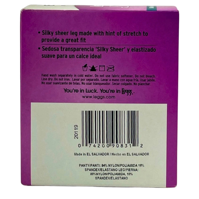 L'eggs Silken Mist Control Top Silky Sheer Tights Nude Size B 3 Pack New