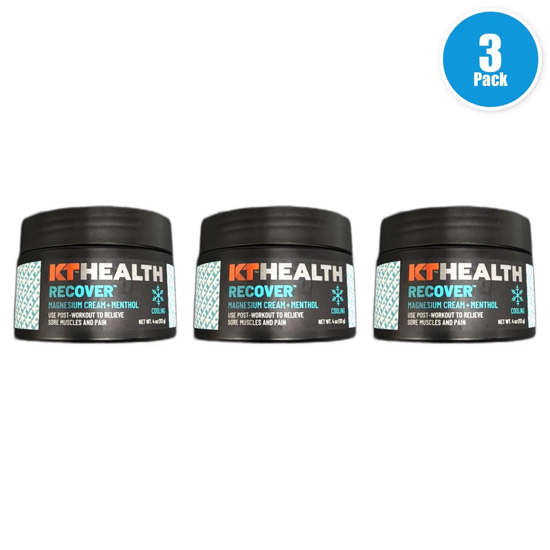 KT RECOVER Magnesium Cream Menthol Cooling 4oz Exp 01/27 Pack of 3 New