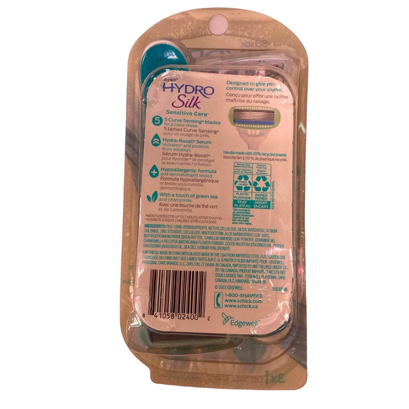 Schick Hydro Silk Sensitive Care Disposable Razors with Hydra-Boost Serum (9 Pac