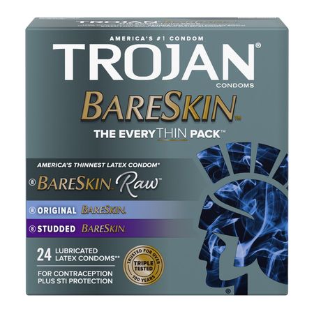 Trojan Bareskin EveryTHIN lubricated condoms pack of 24 for men