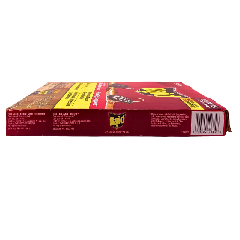 Raid Double Control Small Roach Baits plus Egg Stoppers 12 Count 6 Pack New
