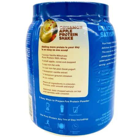 Pure Protein 100% Whey Vanilla Milkshake 28 oz (20 Servings) – New