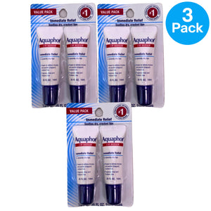 Aquaphor Lip Repair Ointment Immediate Relief Value Pack 0.35 oz Tubes 3 Pack Ne