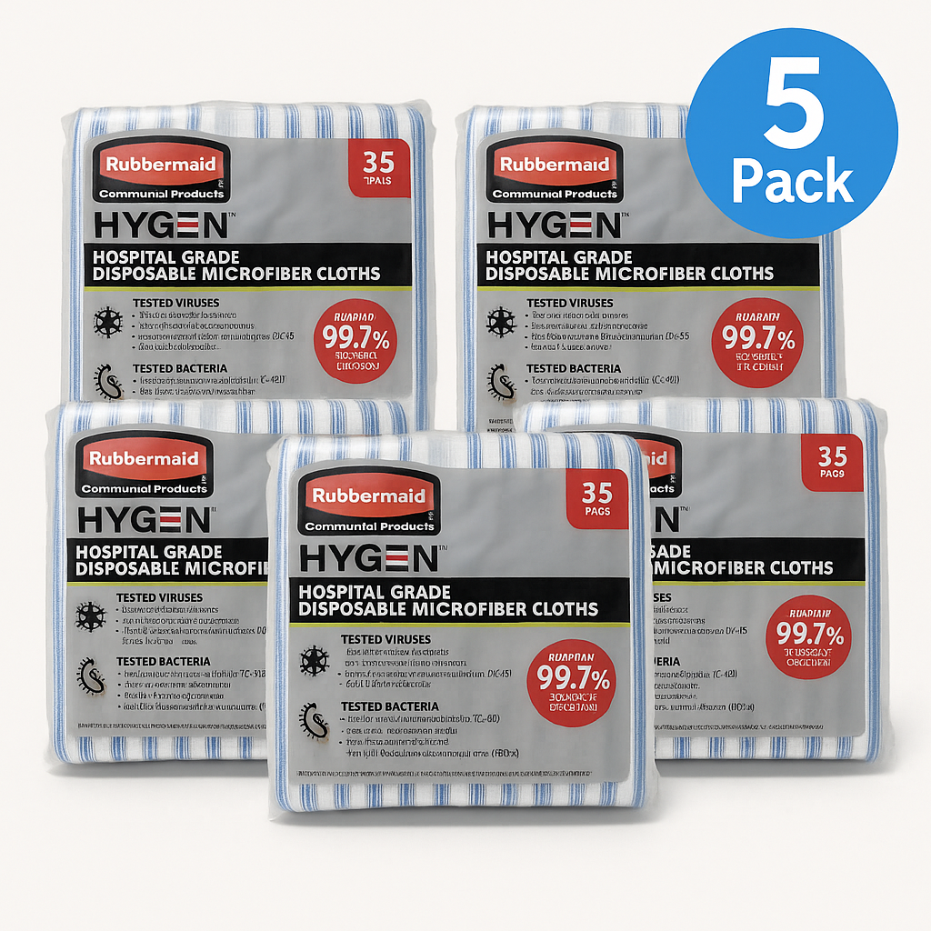 Rubbermaid HYGEN Hospital-Grade Disposable Microfiber Cloths 35ct 5 Pack New 1