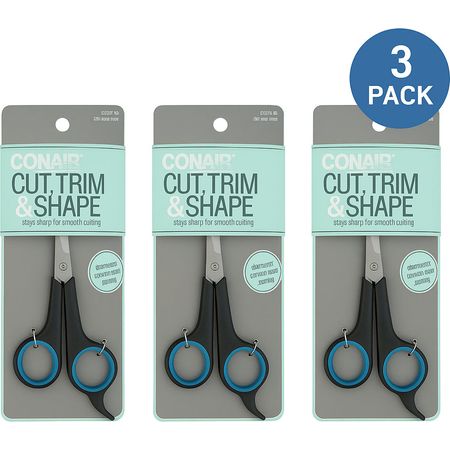 Conair Cut Trim & Shape Barber Shears 5.5in 3 Pack Diamond Blades New