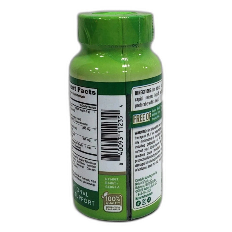 Nature's Truth Turmeric Curcumin 1600mg Rapid Release Exp 03/28 Pack of 5 New