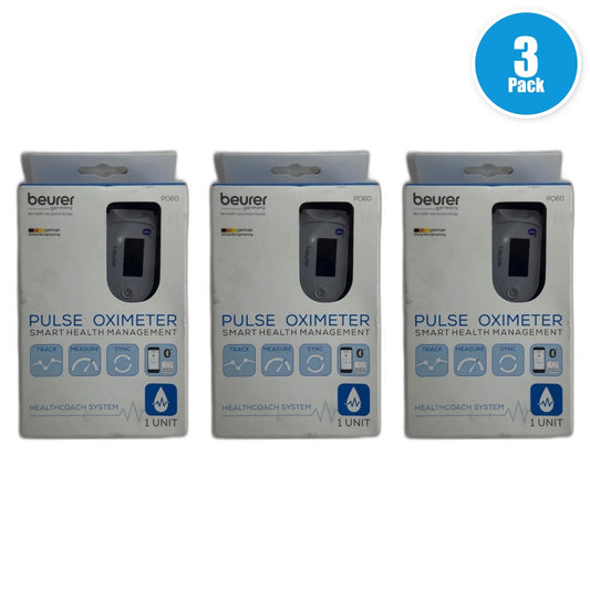 Beurer PO60 Fingertip Pulse Oximeter Blood Oxygen Heart Pack of 3 New