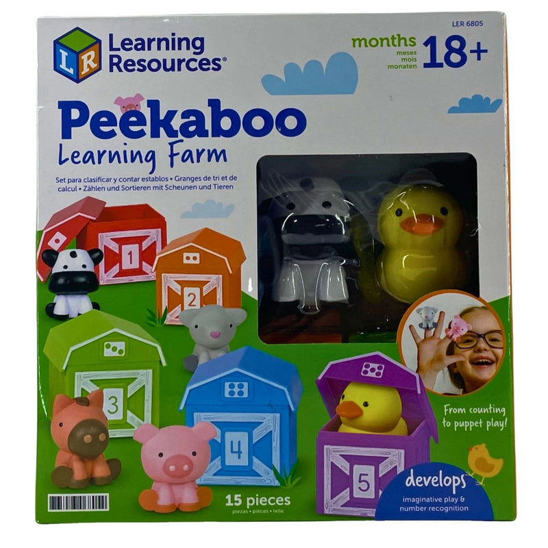 Learning Resources Peekaboo Learning Farm Counting & Color Sorting Toy 15-Piece