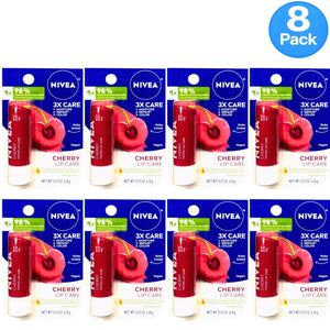 Nivea Cherry Lip Care Tinted Lip Balm 0.17 Oz 8 Pack New