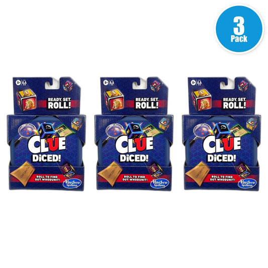 Hasbro Clue Diced Dice Game Hard Case Sealed Strategy Board Game Pack of 3 New