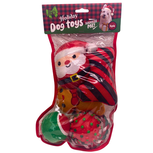 Holiday Dog Toys Squeeze Me Christmas Stocking Assortment Poppin New