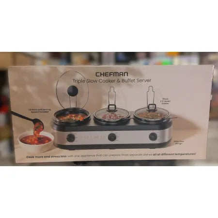 Chefman Triple Slow Cooker & Buffet Server