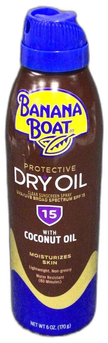 Banana Boat UltraMist Tanning Dry Oil Spray SPF 15 6oz Exp 08/27 Pack of 3 New