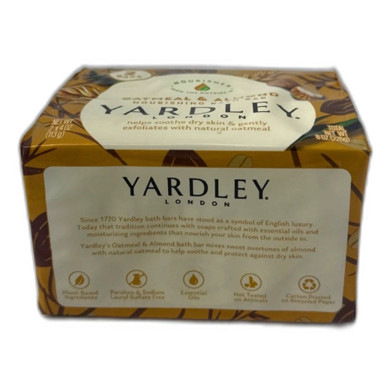 Yardley London Oatmeal Almond Moisturizing Bath Bar Soap 24 Total Pack of 12 New
