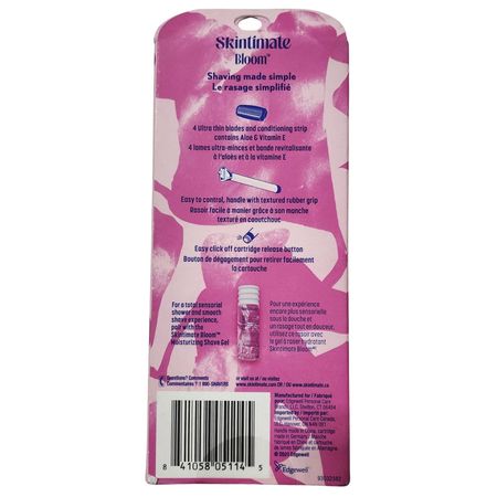 Skintimate Bloom Razor 4 Blades - 1 Pack - New