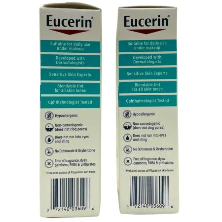 Eucerin Tinted Sensitive Mineral SPF 35 Sunscreen Lotion 1.7 fl oz (2 Pack) New 3