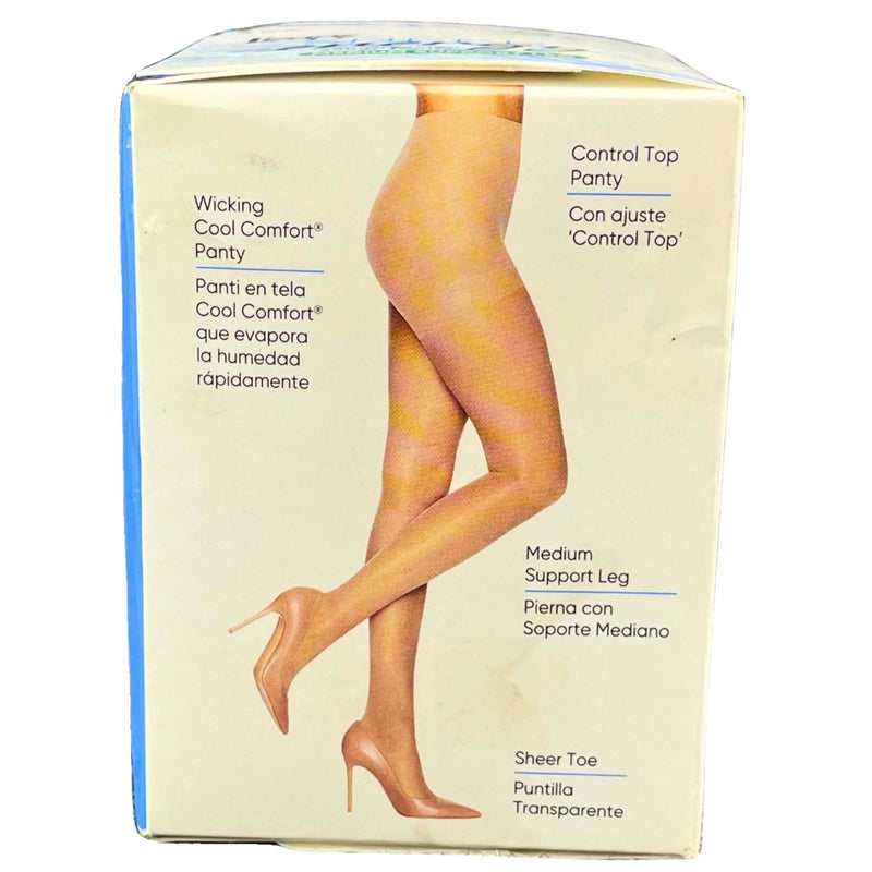 L'eggs Sheer Energy Compression Sheer Tights Control Top Size Q Nude 2 Pack