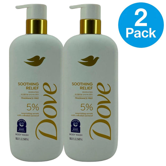 Dove Soothing Relief Body Wash 18.5 OZ 2 Pack New