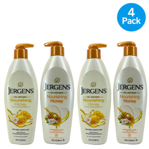 Jergens Oil-Infused Nourishing Honey Lotion 16.8 oz 4 Pack New
