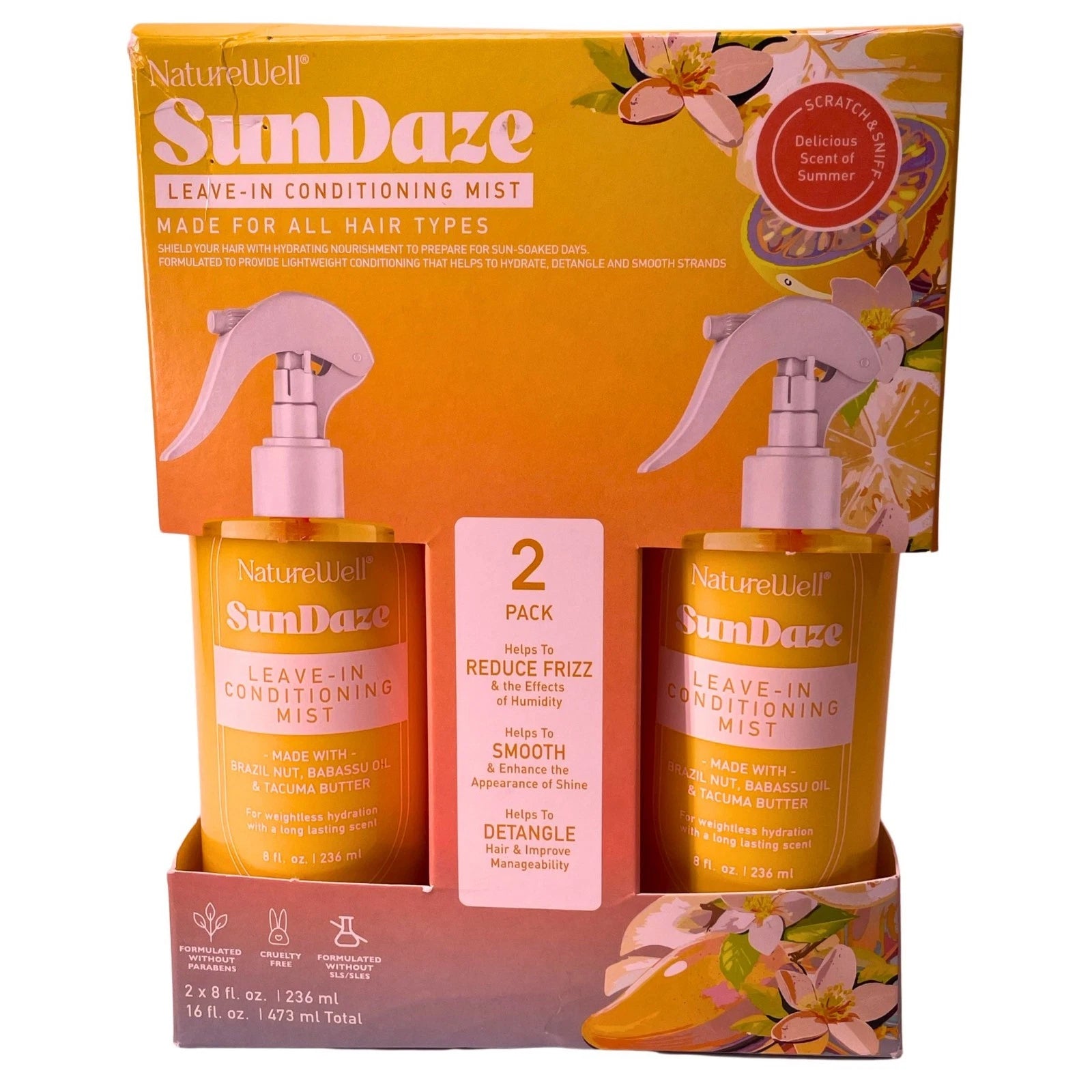 NatureWell SunDaze Leave-In Conditioning Mist 8oz 2 Pack New