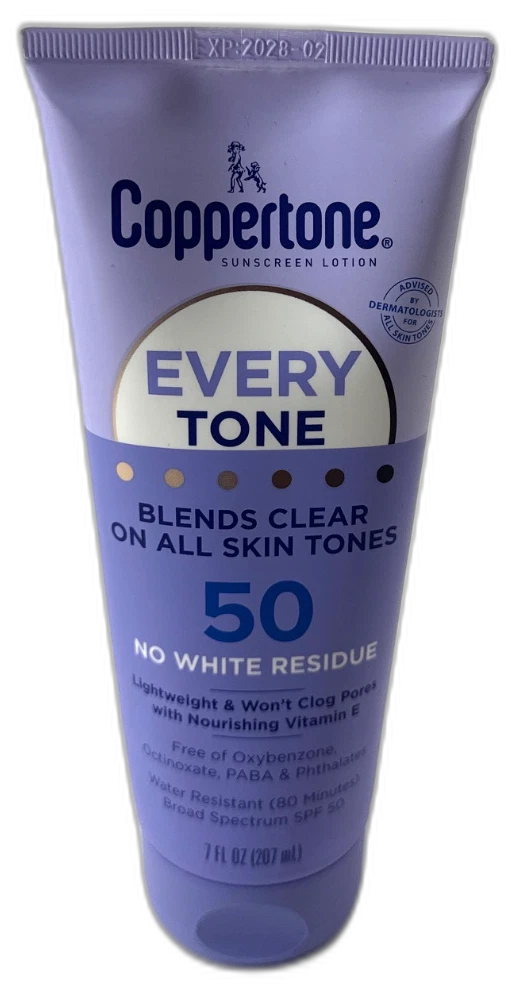 Coppertone Every Tone Sunscreen Lotion SPF 50 7fl Oz Exp 02/28 Pack of 3 New