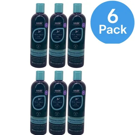 HASK Tea Tree Oil & Rosemary Invigorating Conditioner 12 fl oz 6 Pack Set