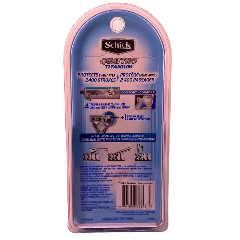 Schick Quattro Titanium Razor with 4 Refill Cartridges (9 Pack) New