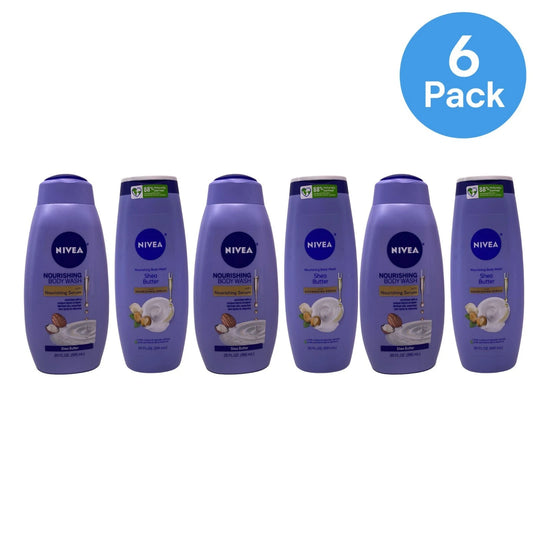 NIVEA Nourishing Body Wash Shea Butter 20 fl oz 6 Pack New