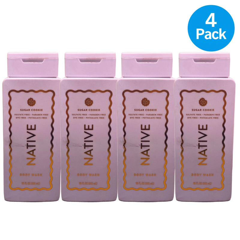 Native Sugar Cookie Body Wash Sulfate Paraben Free 18 fl oz 4 Pack New