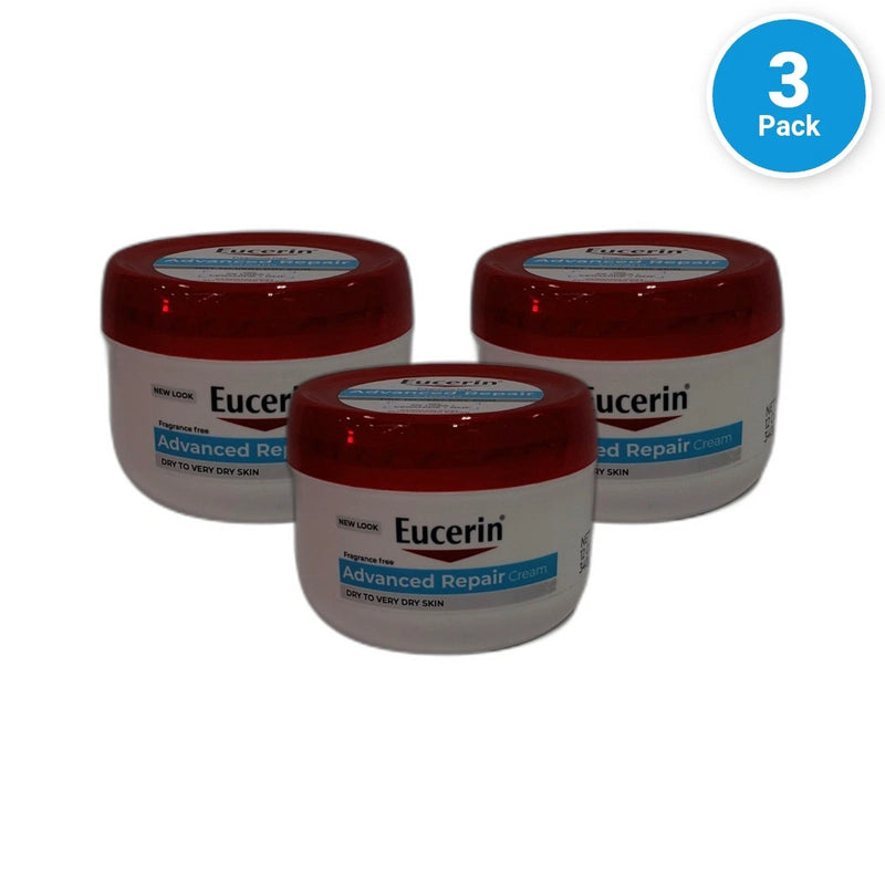 Eucerin Advanced Repair Fragrance-Free Body Cream Dry Skin Pack of 3 New