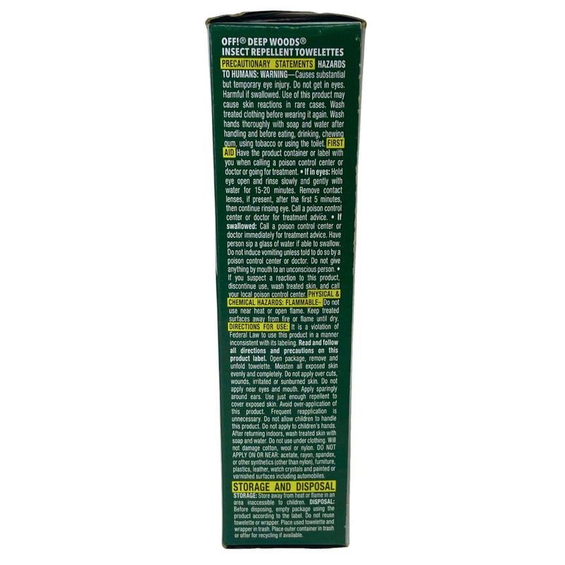 OFF! Deep Woods Insect Repellent Towelettes 1.476 oz 10 Pack New