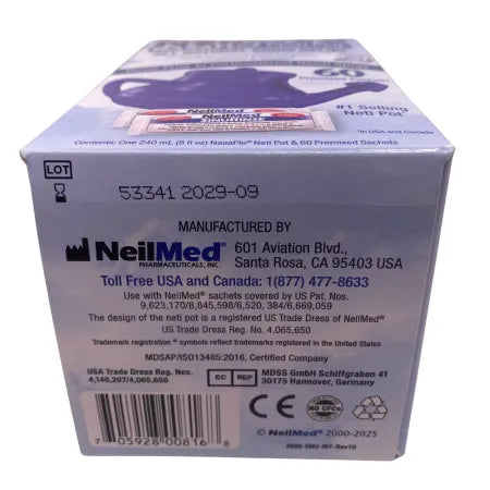 NeilMed NasaFlo Neti Pot 60 Premixed Sachets 3 Pack New