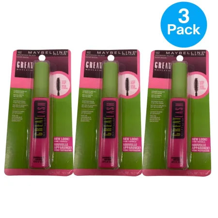 Maybelline Great Lash Brownish Black 0.43 fl oz 3 Pack New