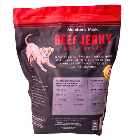 Member’s Mark Beef Jerky Dog Treats 3LB High Protein USA Made Exp 2027
