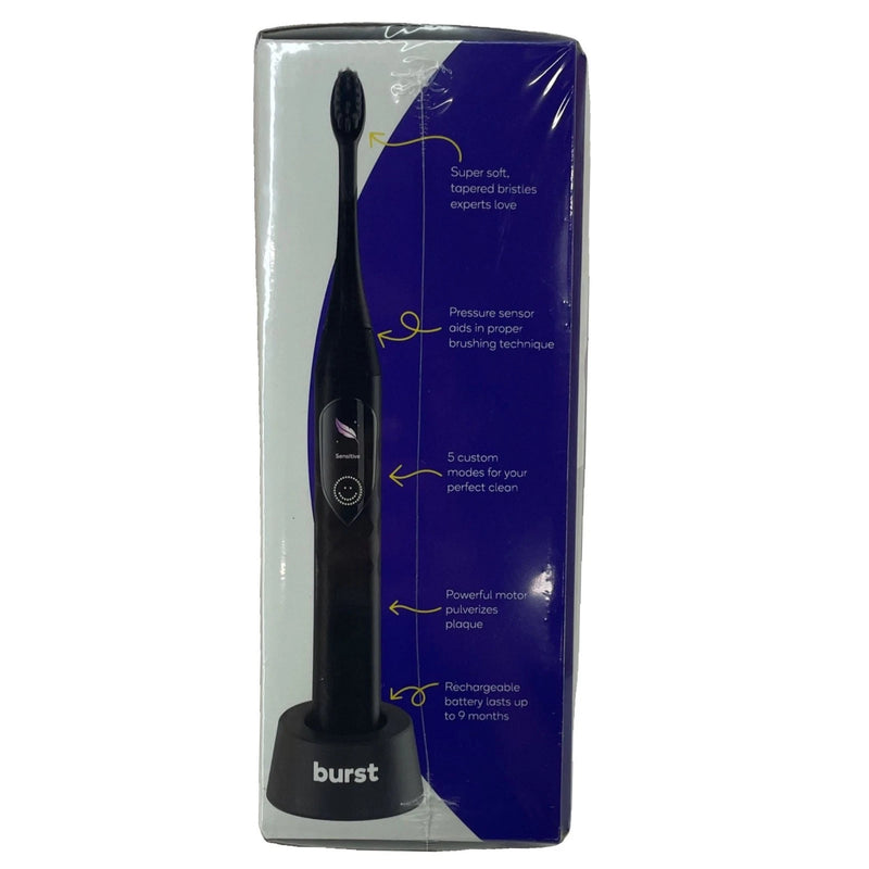 BURST Pro Sonic Toothbrush Black 1 Pack New